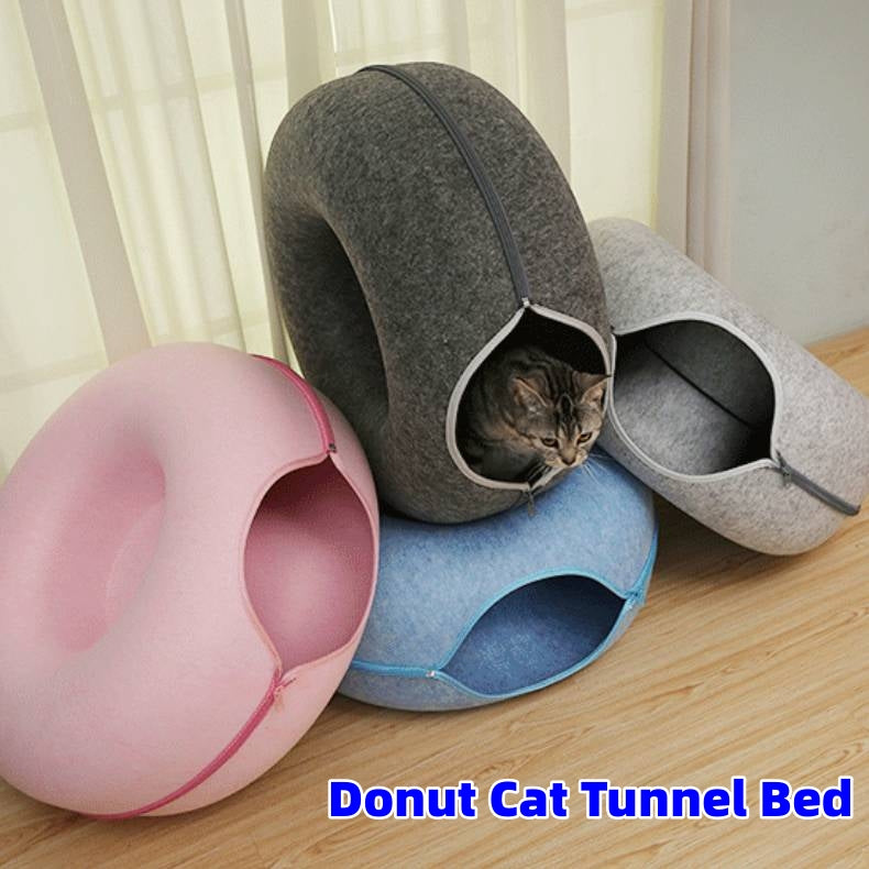 Mistpaw™ Wool Felt Cat Tunnel & Bed