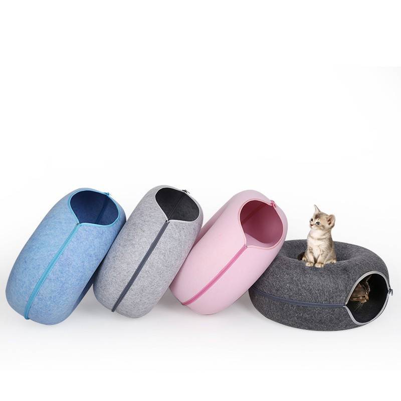 Mistpaw™ Wool Felt Cat Tunnel & Bed