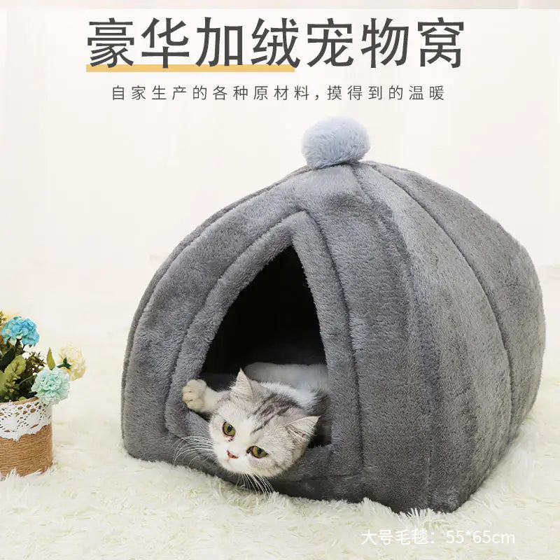 Mistpaw™ yurt-fur cat bed