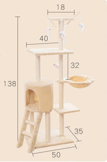 Mistpaw: Medium Sisal Cat Tree with Five Platforms