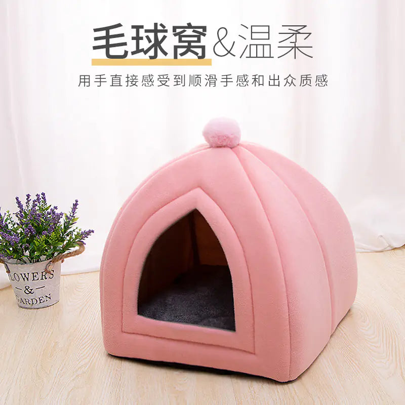 Mistpaw™ yurt-fur cat bed