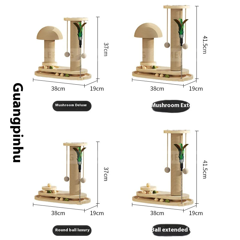 Mistpaw™ Solid Wood Cat Scratching Post & Toy Set