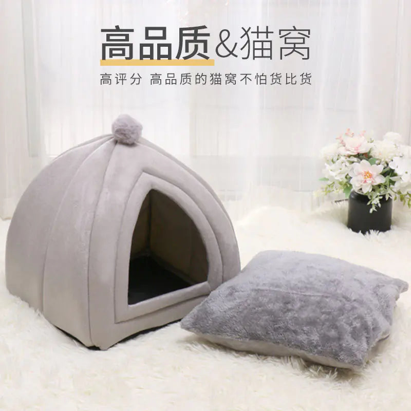 Mistpaw™ yurt-fur cat bed