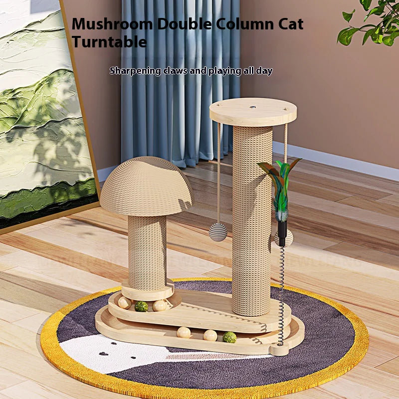 Mistpaw™ Solid Wood Cat Scratching Post & Toy Set