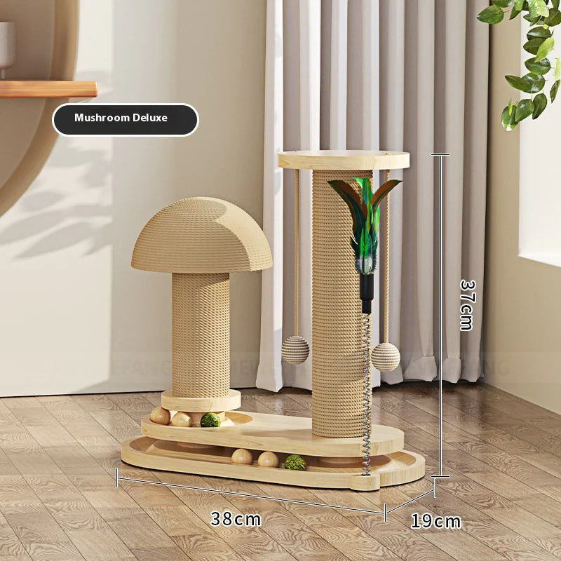 Mistpaw™ Solid Wood Cat Scratching Post & Toy Set